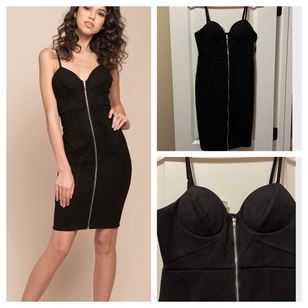 Selfie Leslie Reigh Exposed Zipper Dress Black - M